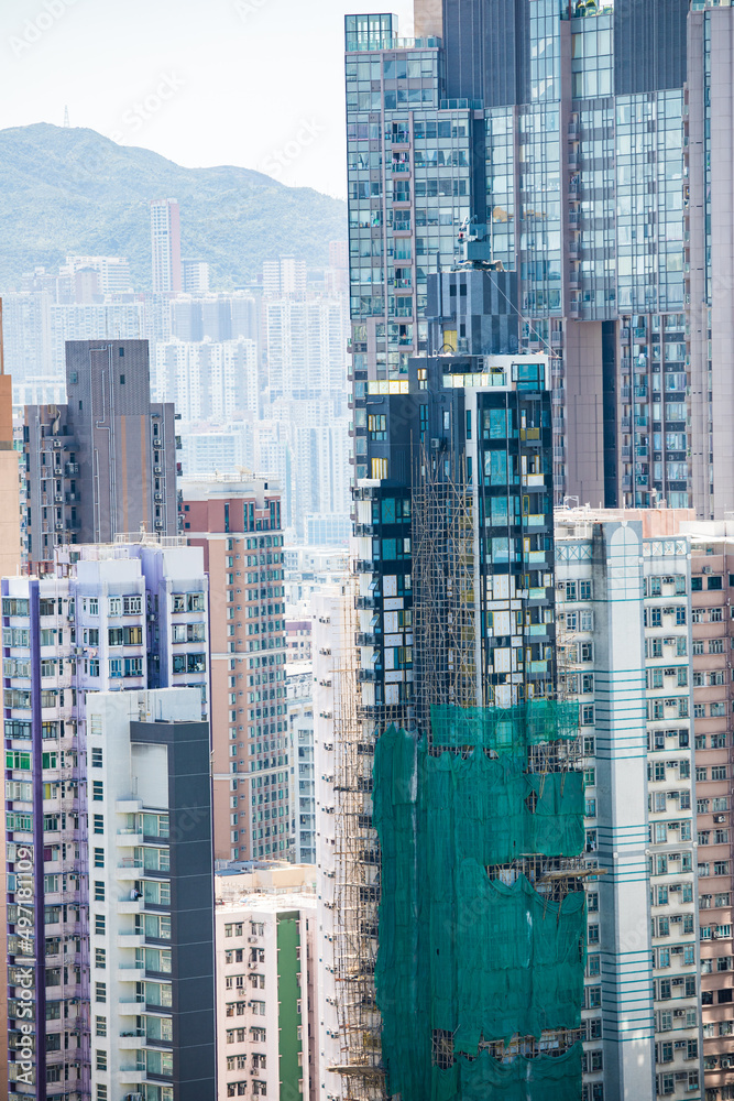 22 Sept 2019 - Hong Kong: Cityscape of downtown, Kowloon, Hong Kong, daytime
