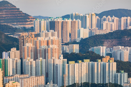 Canvas Print Cityscape of downtown, Kowloon, Hong Kong