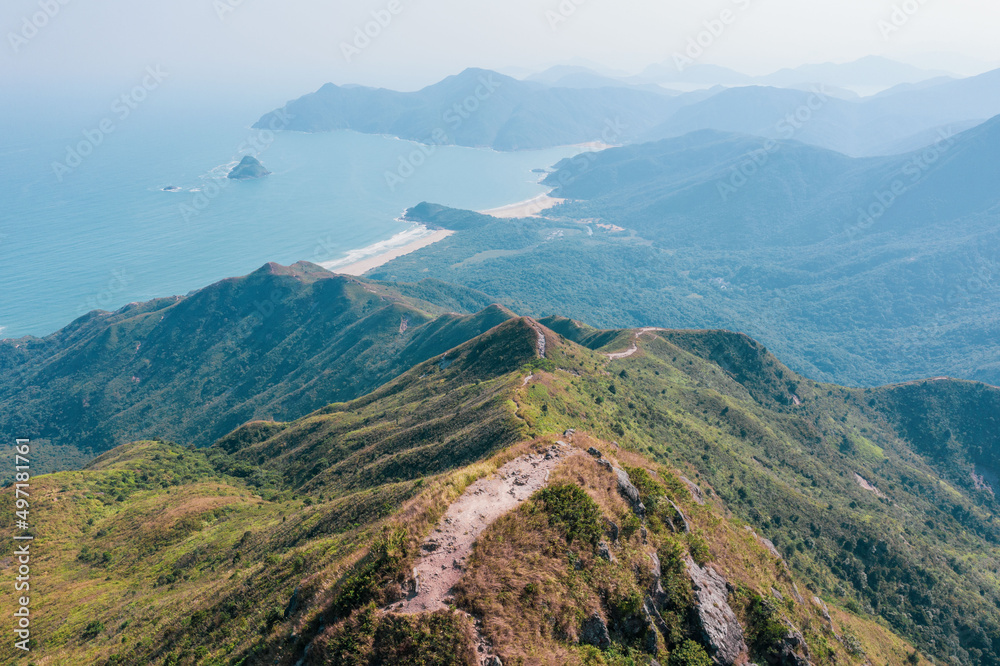 Mountains and coastline in Sai Kung, Hong Kong