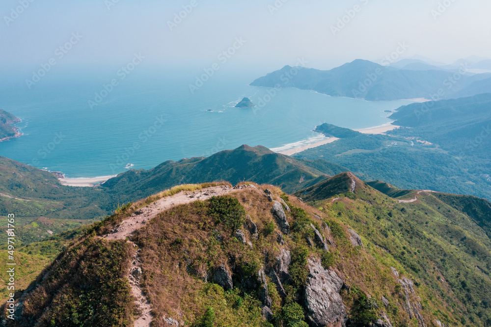 Mountains and coastline in Sai Kung, Hong Kong