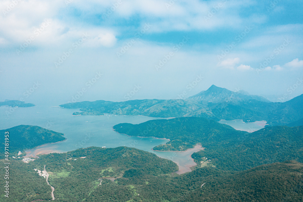 Mountains and coastline in Sai Kung, Hong Kong