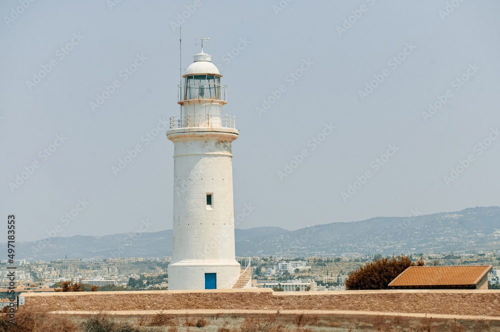 Lighthouse in the Archeological Park in Paphos, Cyprus