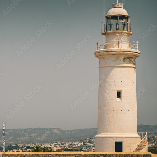 Lighthouse in the Archeological Park in Paphos, Cyprus