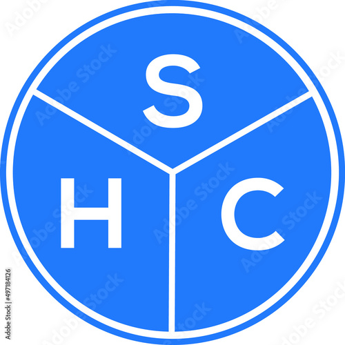 SHC letter logo design on black background. SHC  creative initials letter logo concept. SHC letter design. photo