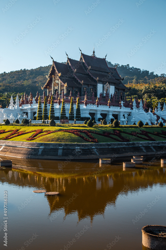 Royal Park Rajapruek, botanical garden and pavilion in Chiang Mai, Thailand