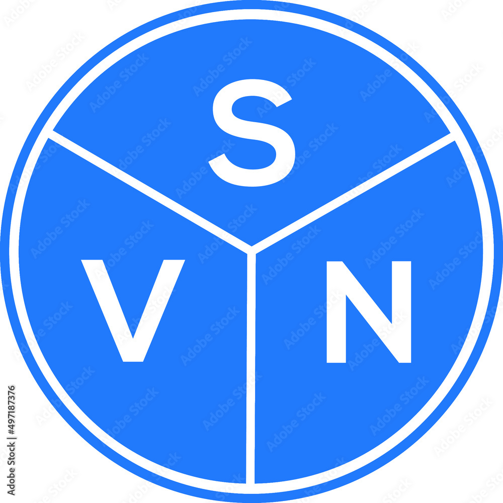 SVN letter logo design on white background. SVN creative circle letter logo concept. SVN letter design. SVN letter logo design on white background. SVN creative circle letter logo concept. SVN letter design.