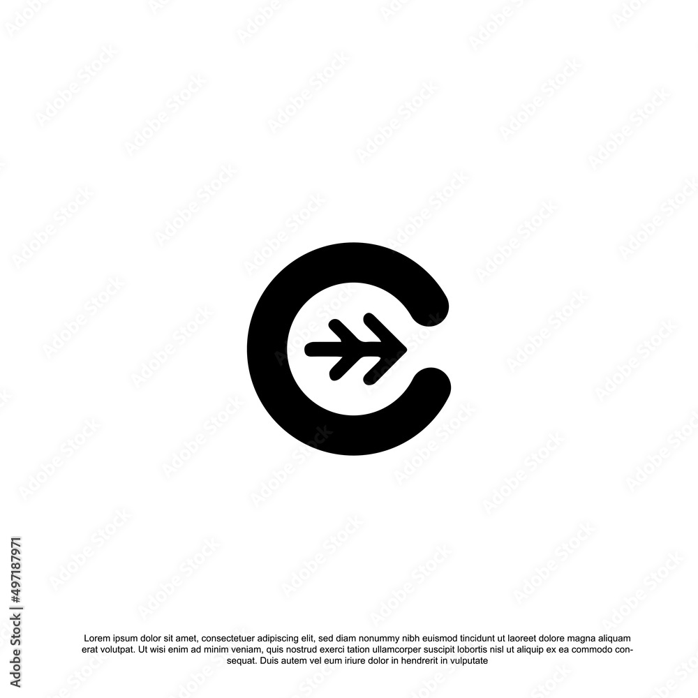 Letter C logo design with leaf vector Letter C logo design with leaf vector
