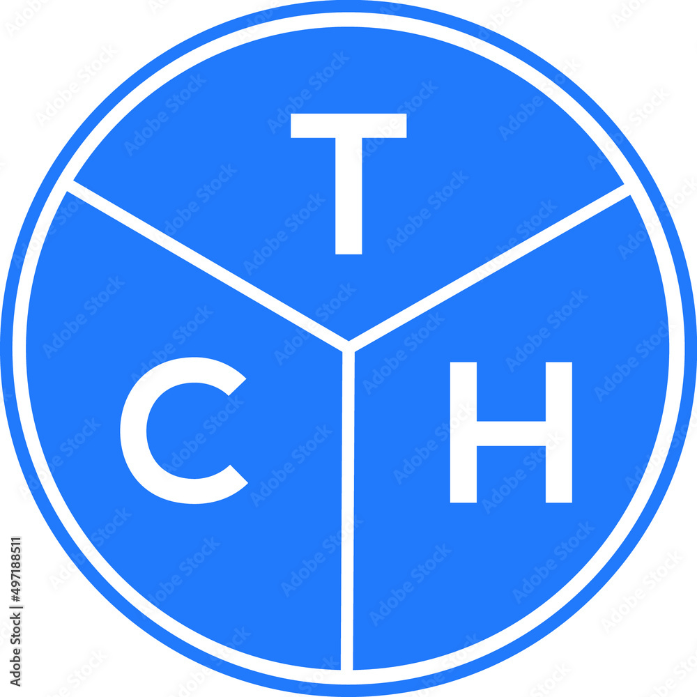 Fototapeta premium TCH letter logo design on black background. TCH creative initials letter logo concept. TCH letter design.