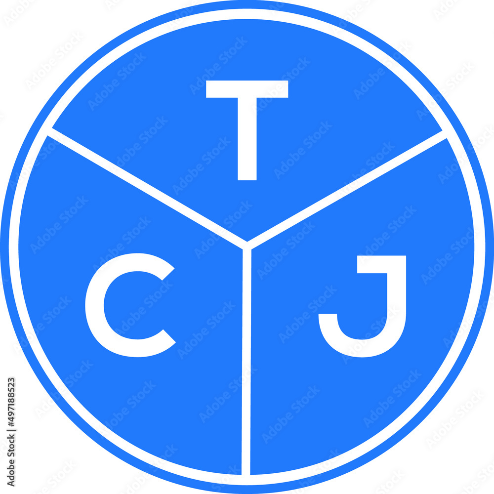 Fototapeta premium TCJ letter logo design on black background. TCJ creative initials letter logo concept. TCJ letter design.
