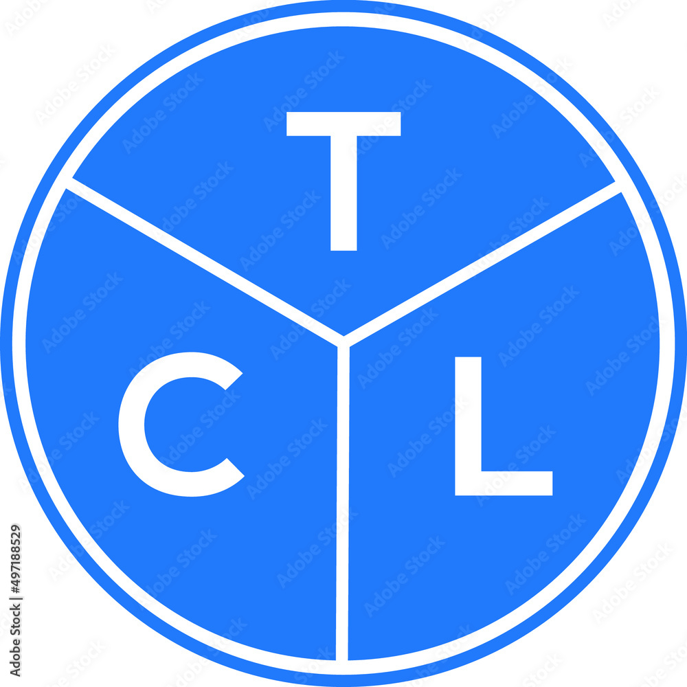 Fototapeta premium TCL letter logo design on black background. TCL creative initials letter logo concept. TCL letter design.