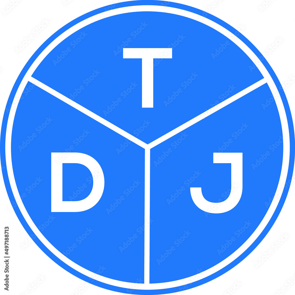 Fototapeta premium TDJ letter logo design on black background. TDJ creative initials letter logo concept. TDJ letter design.