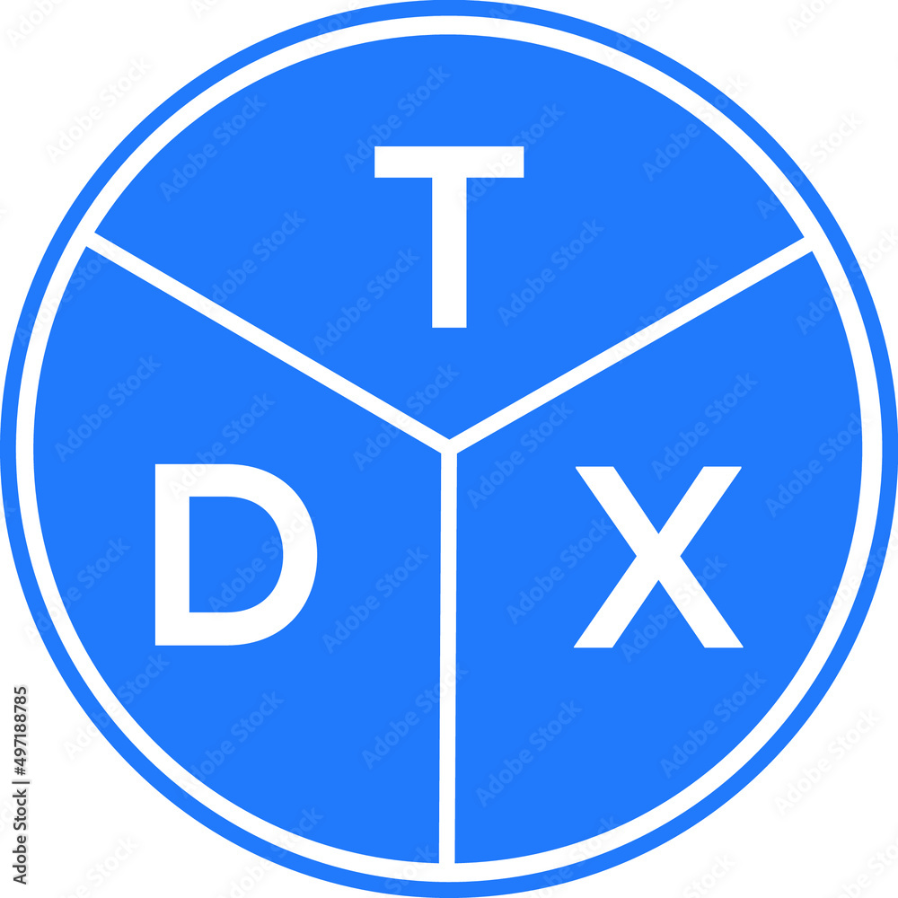 Fototapeta premium TDX letter logo design on black background. TDX creative initials letter logo concept. TDX letter design.