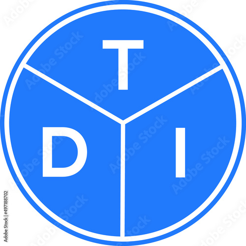 TDI letter logo design on black background. TDI creative  initials letter logo concept. TDI letter design. photo