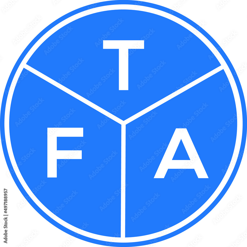 Fototapeta premium TFA letter logo design on black background. TFA creative initials letter logo concept. TFA letter design.