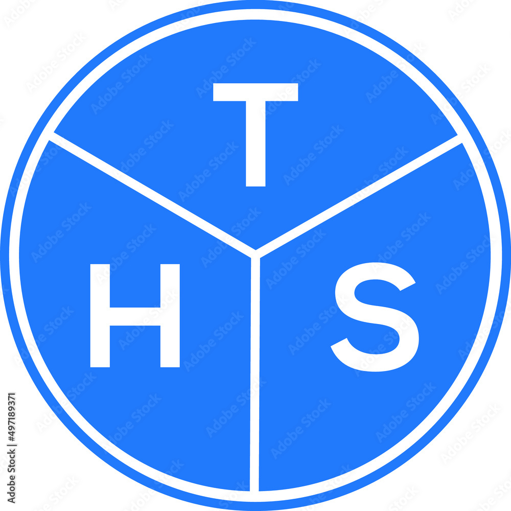 Fototapeta premium THS letter logo design on black background. THS creative initials letter logo concept. THS letter design.