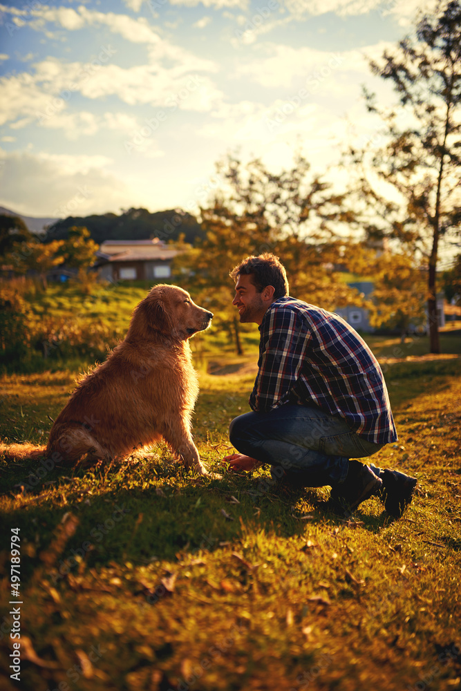 Fotografie Spending time with his loyal companion