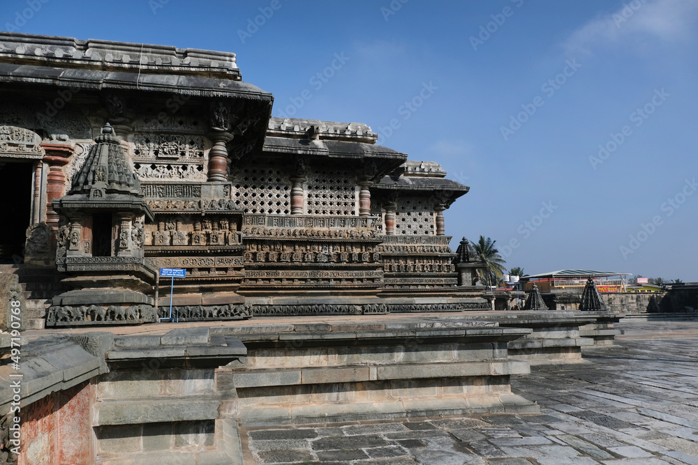 19 December 2022, Chennakeshava Temple in Belur is highlight of the grand Hoysala architecture, Temple built in 1117 AD by the Hoysalas at Belur, Temple built in 12th-century in Karnataka, India. 19 December 2022, Chennakeshava Temple in Belur is highlight of the grand Hoysala architecture, Temple built in 1117 AD by the Hoysalas at Belur, Temple built in 12th-century in Karnataka, India.