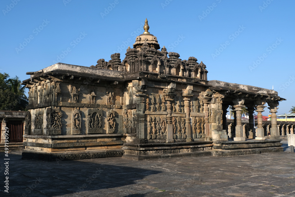19 December 2022, Chennakeshava Temple in Belur is highlight of the grand Hoysala architecture, Temple built in 1117 AD by the Hoysalas at Belur, Temple built in 12th-century in Karnataka, India.