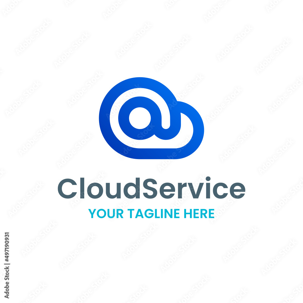 Internet Technology Cloud Data Host Vector Abstract Illustration Logo Icon Design Template Element
