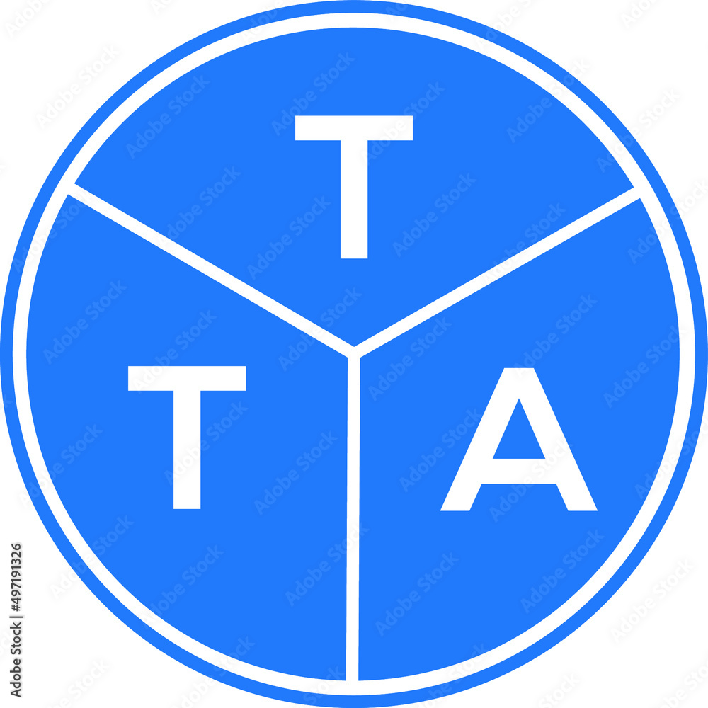 Fototapeta premium TTA letter logo design on white background. TTA creative circle letter logo concept. TTA letter design.