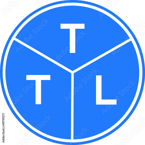 TTL letter logo design on white background. TTL  creative circle letter logo concept. TTL letter design.  photo