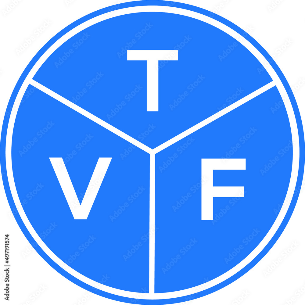 Fototapeta premium TVF letter logo design on black background. TVF creative initials letter logo concept. TVF letter design.