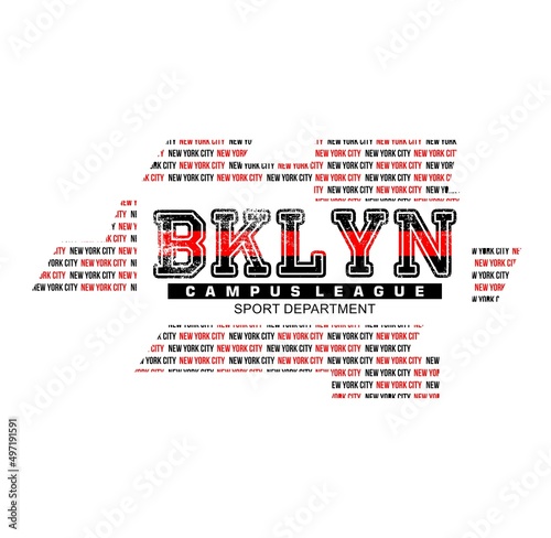 BROOKLYN, New York City typography vector illustration. great for the design of t-shirts, shirts, hoodies, hats etc.