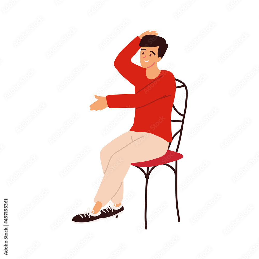 young man sitting on chair