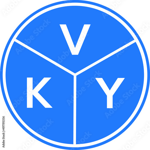 VKY letter logo design on white background. VKY  creative circle letter logo concept. VKY letter design. photo