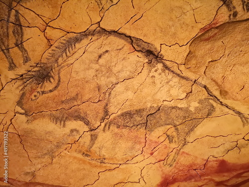 example of copies of cave paintings in the new Altamira cave photo