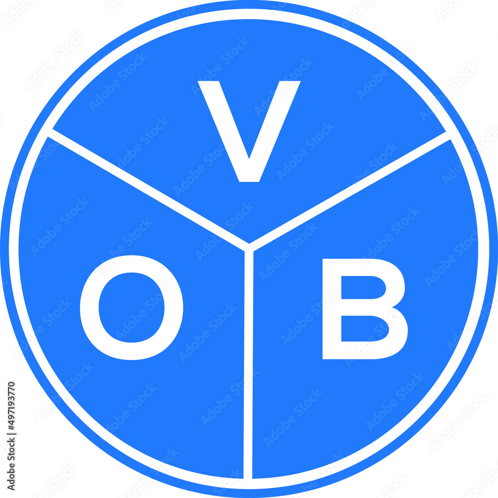 VOB letter logo design on white background. VOB creative circle letter logo concept. VOB letter design. VOB letter logo design on white background. VOB creative circle letter logo concept. VOB letter design.