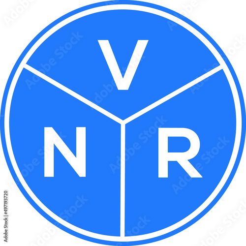 VNR letter logo design on white background. VNR  creative circle letter logo concept. VNR letter design. photo