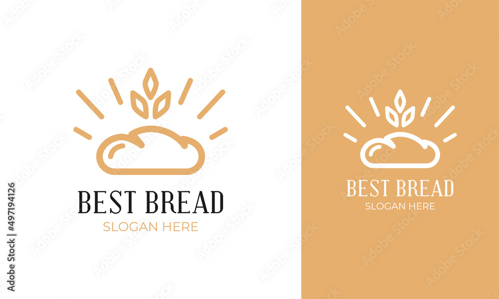 Fototapeta premium Minimal bread logo design for bakery shop symbol
