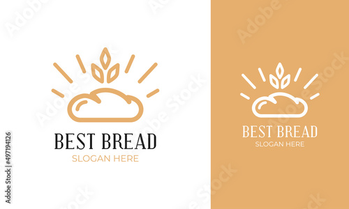 Minimal bread logo design for bakery shop symbol