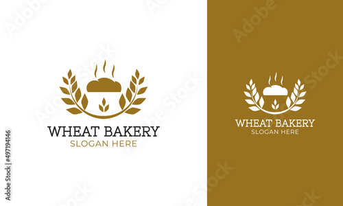 Wheat bakery logo design for bread store label