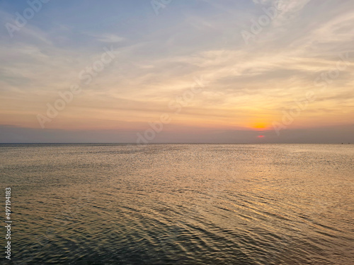 Seascape and sunset sky in Thailand