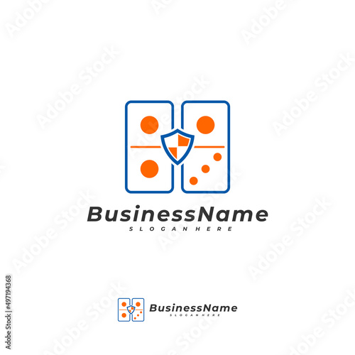 Domino Shield logo vector template, Creative Domino logo design concepts