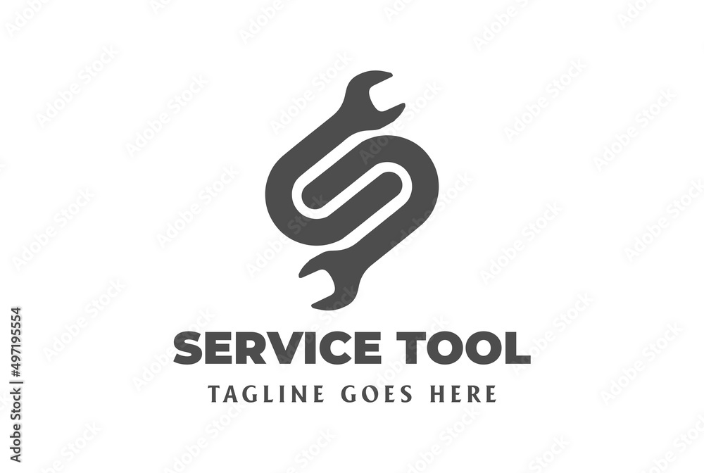 Initial Letter S with Wrench for Service Reparation Tool Logo Design Vector Initial Letter S with Wrench for Service Reparation Tool Logo Design Vector