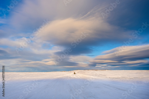 Teriberka, Russia. Snowmobile ride.