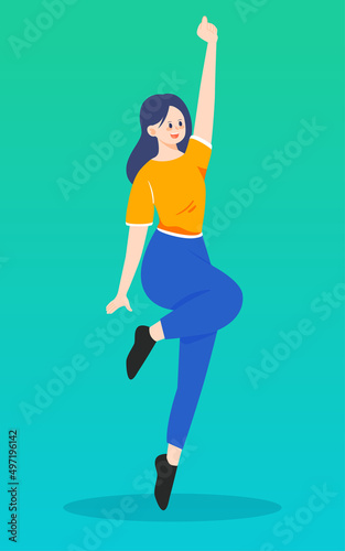 May 4th Youth Day, young people are jumping, vector illustration