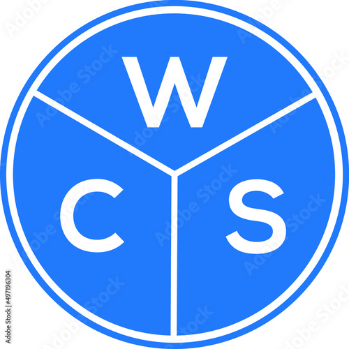WCS letter logo design on black background. WCS  creative initials letter logo concept. WCS letter design. photo
