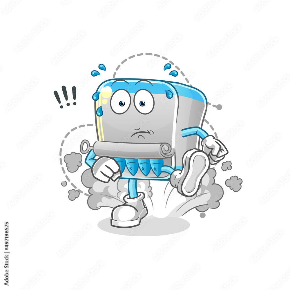 canned fish running illustration. character vector canned fish running illustration. character vector