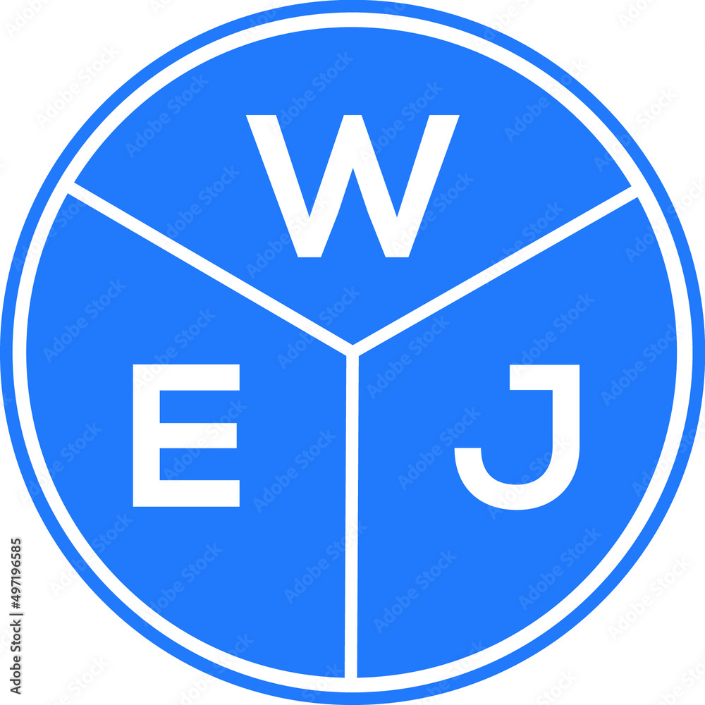 WEJ letter logo design on white background. WEJ  creative circle letter logo concept. WEJ letter design. - obrazy, fototapety, plakaty 