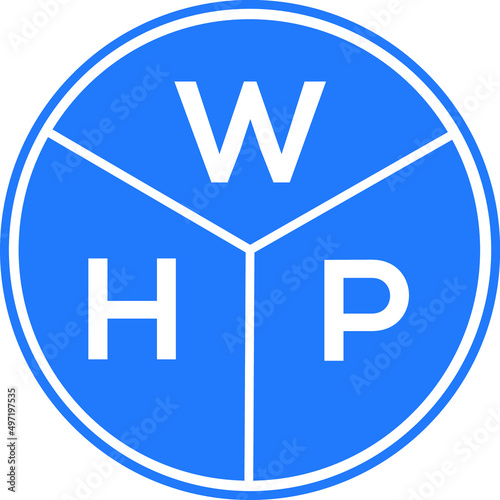 WHP letter logo design on black background. WHP  creative initials letter logo concept. WHP letter design. photo