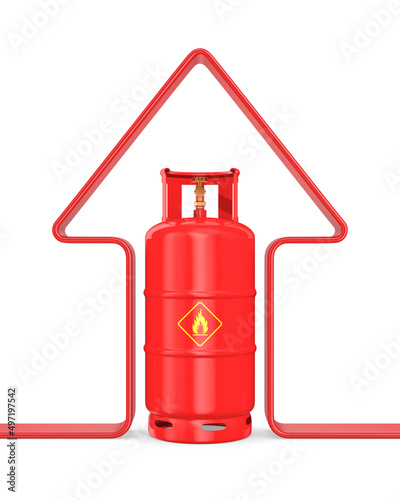 gas cylinder and arrow  on ...