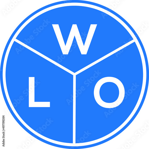 WLO letter logo design on white background. WLO creative circle letter logo concept. WLO letter design.
