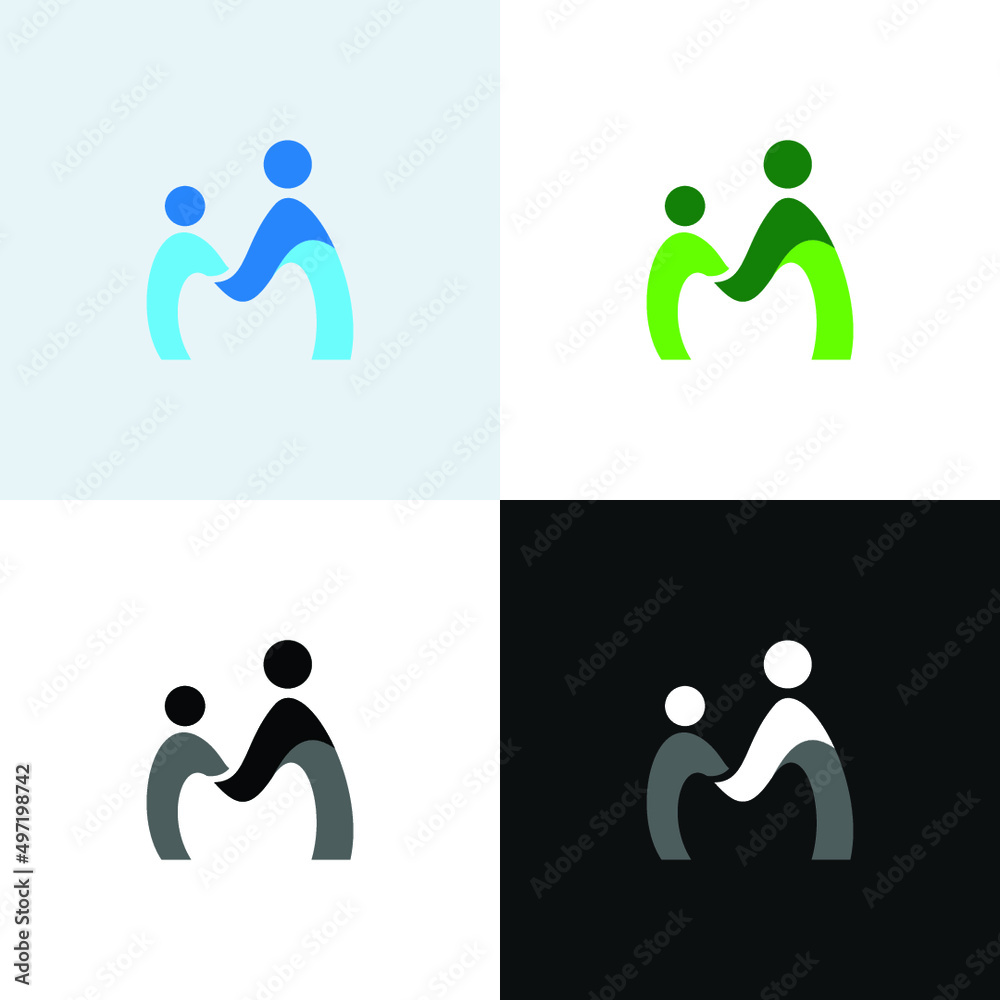 Obraz premium letter M logo - Mother and child logo - 