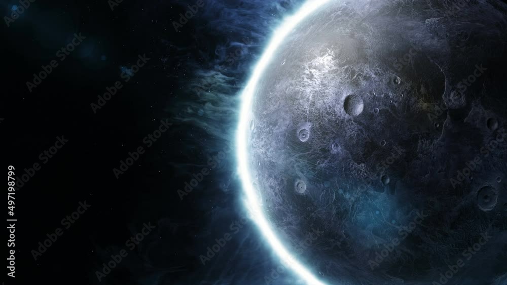 3d animation of an alien planet with amazing atmosphere