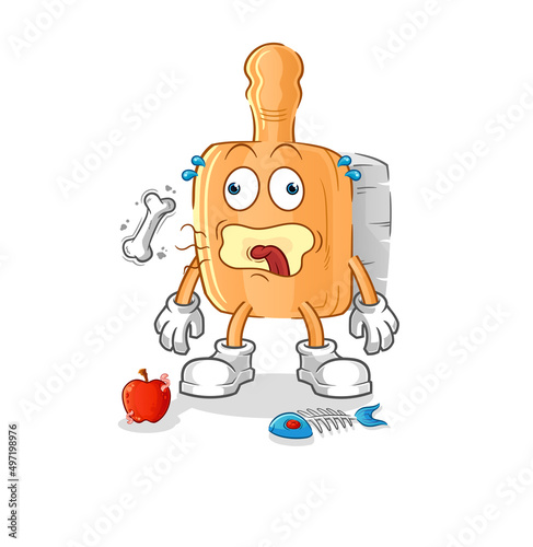 wooden brush burp mascot. cartoon vector