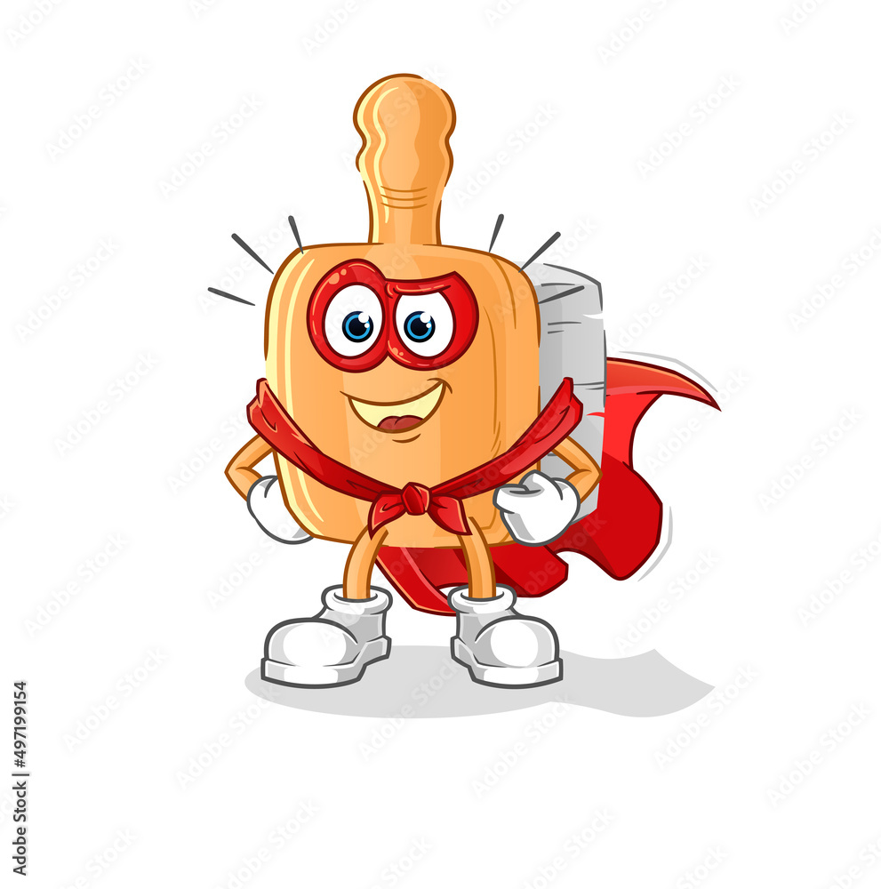 Obraz premium wooden brush heroes vector. cartoon character